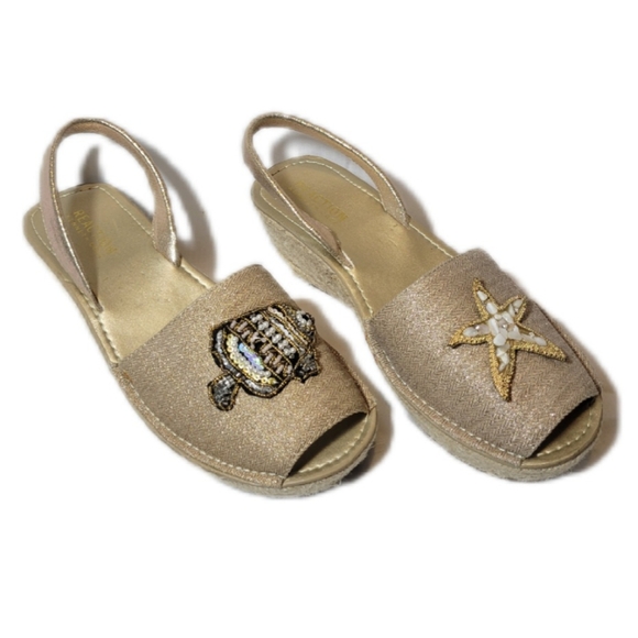 Reaction Kenneth Cole Espadrille Nautical Starfish Sandals 6.5 - Picture 1 of 9